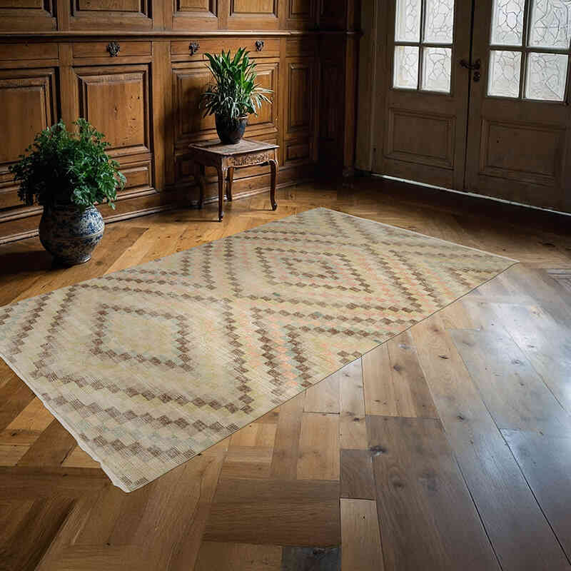 Vintage Turkish Hand-Knotted Rug - 4' 8" x 7' 10" (56" x 94") - K0070942