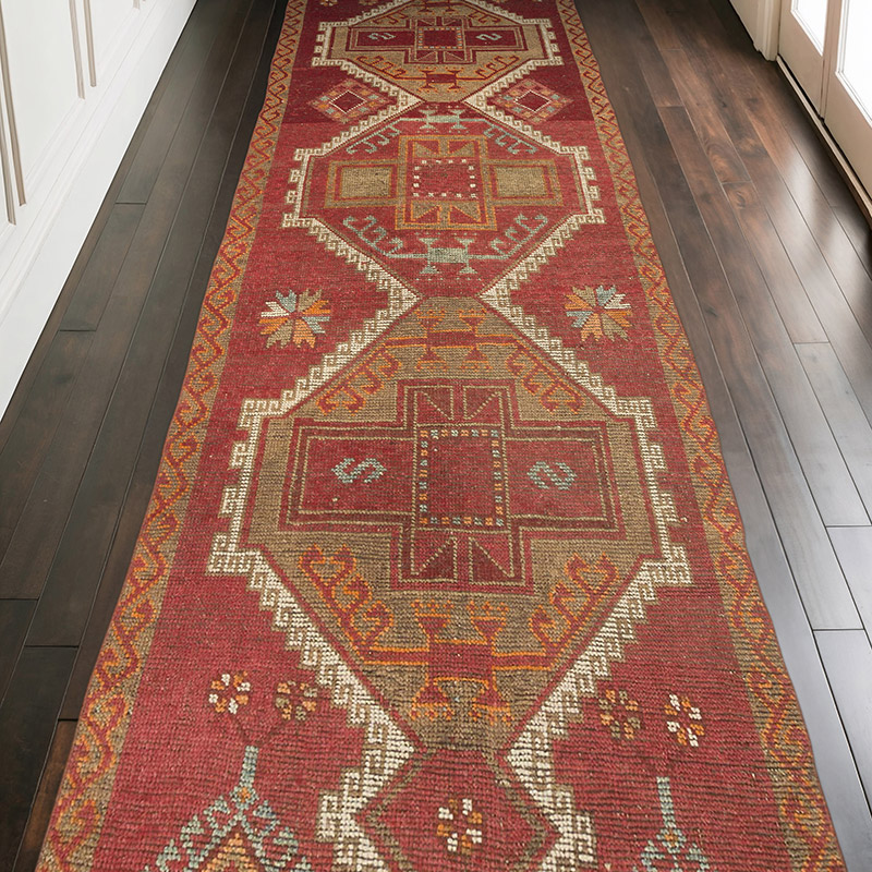 Vintage Turkish Hand-Knotted Runner - 4'  x 10' 5" (48" x 125") - K0070952