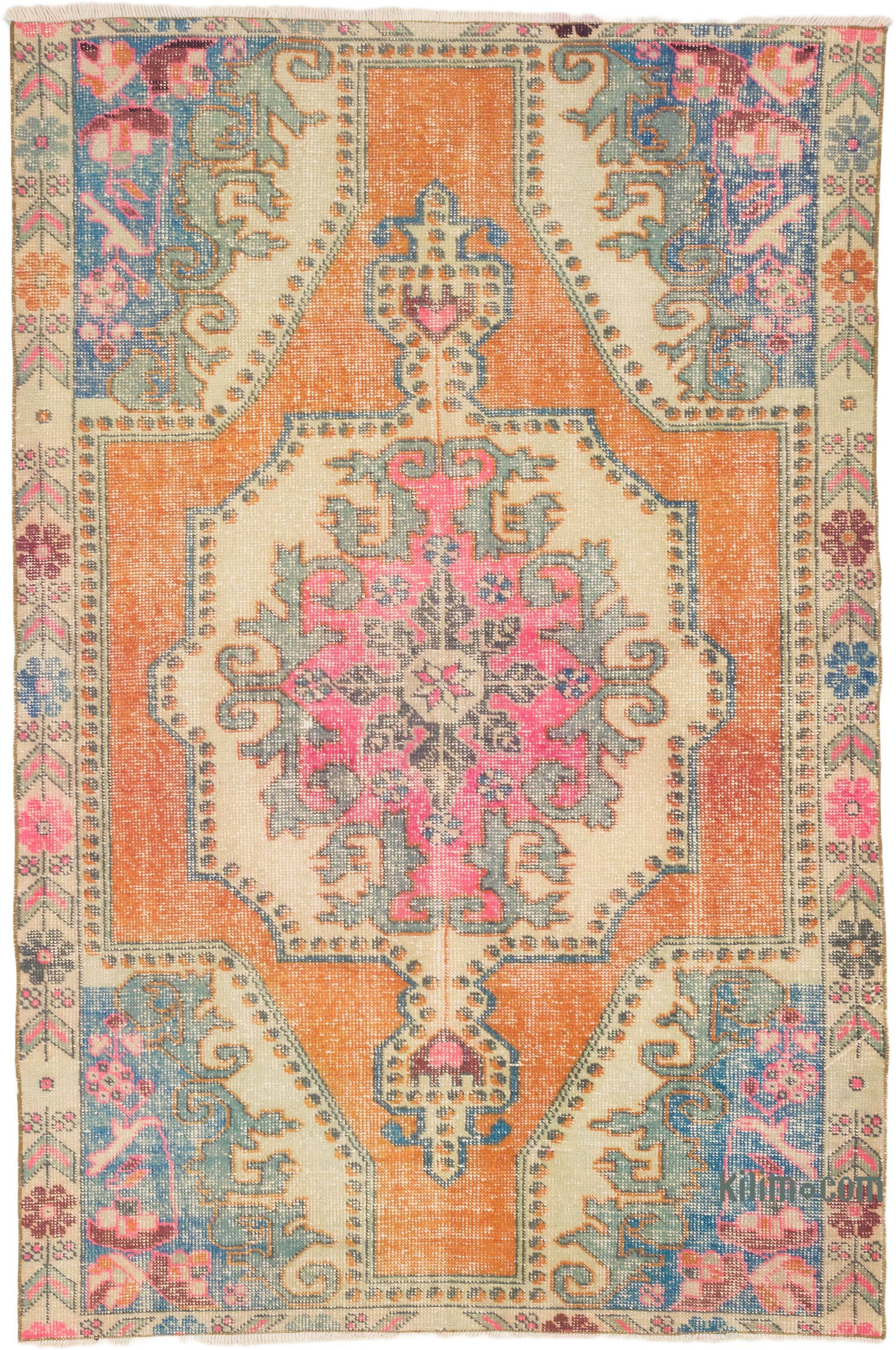 Hallway Rug, Colorful Rug, Hand knotted Rug, Antique Turkish Rug, Turkish  Area Rug, Vintage Area Rug, Small Area Rug, 1.5 x 3.1 Feet AG1895