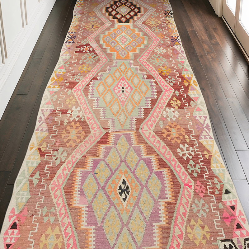 Vintage Tribal Kilim Runner - 4' 6" x 10' 10" (54" x 130") - K0070982