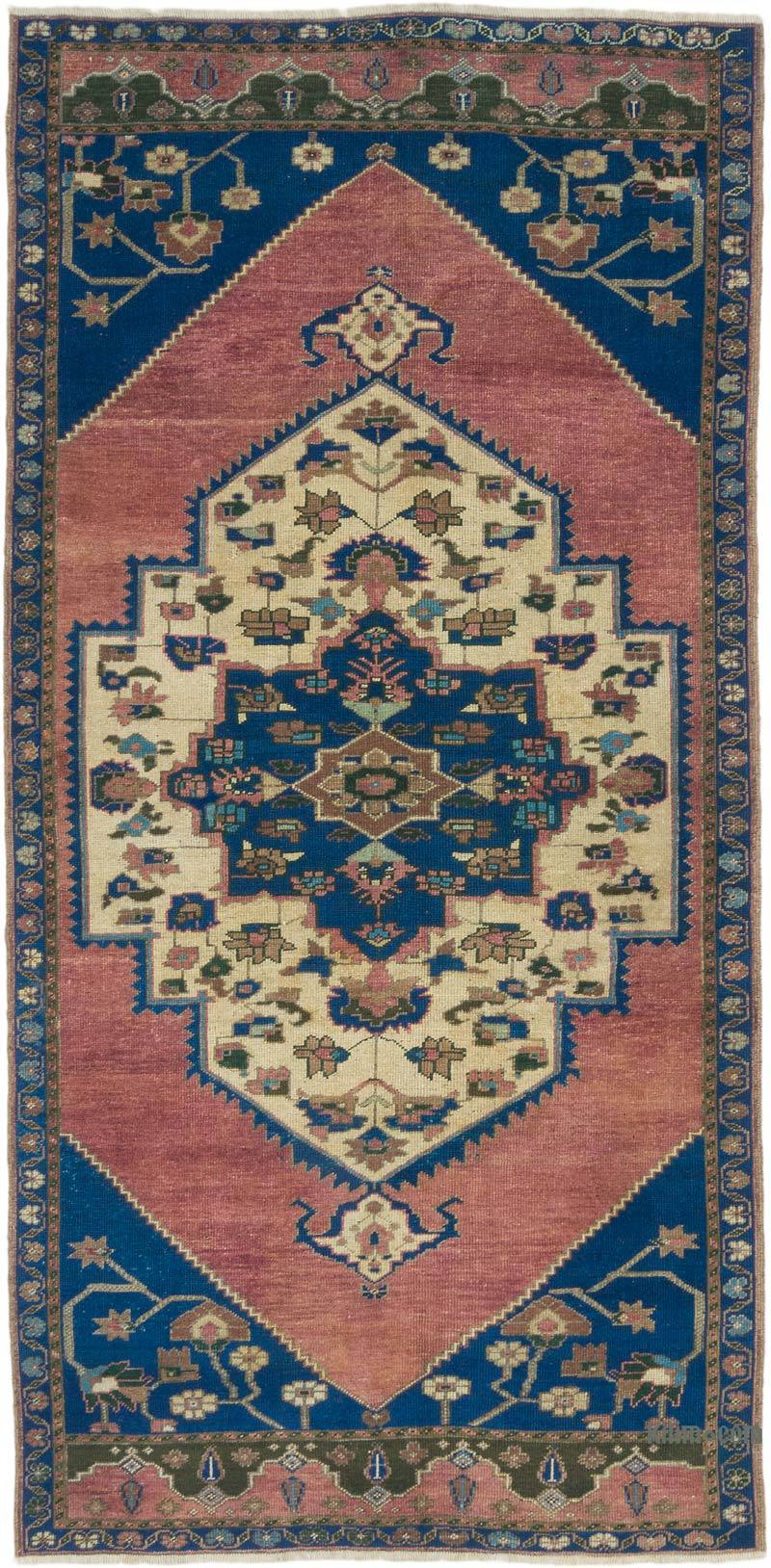 Alfombra Vintage Turca Anudada a Mano - 127 cm x 261 cm - K0070984