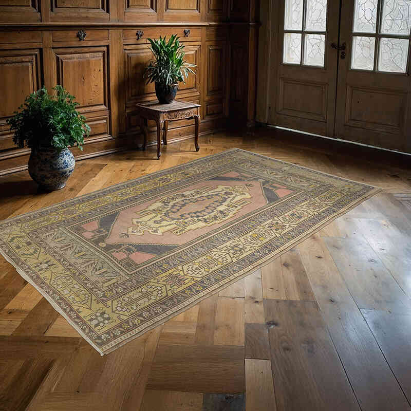 Alfombra Vintage Turca Anudada a Mano - 157 cm x 257 cm - K0070990