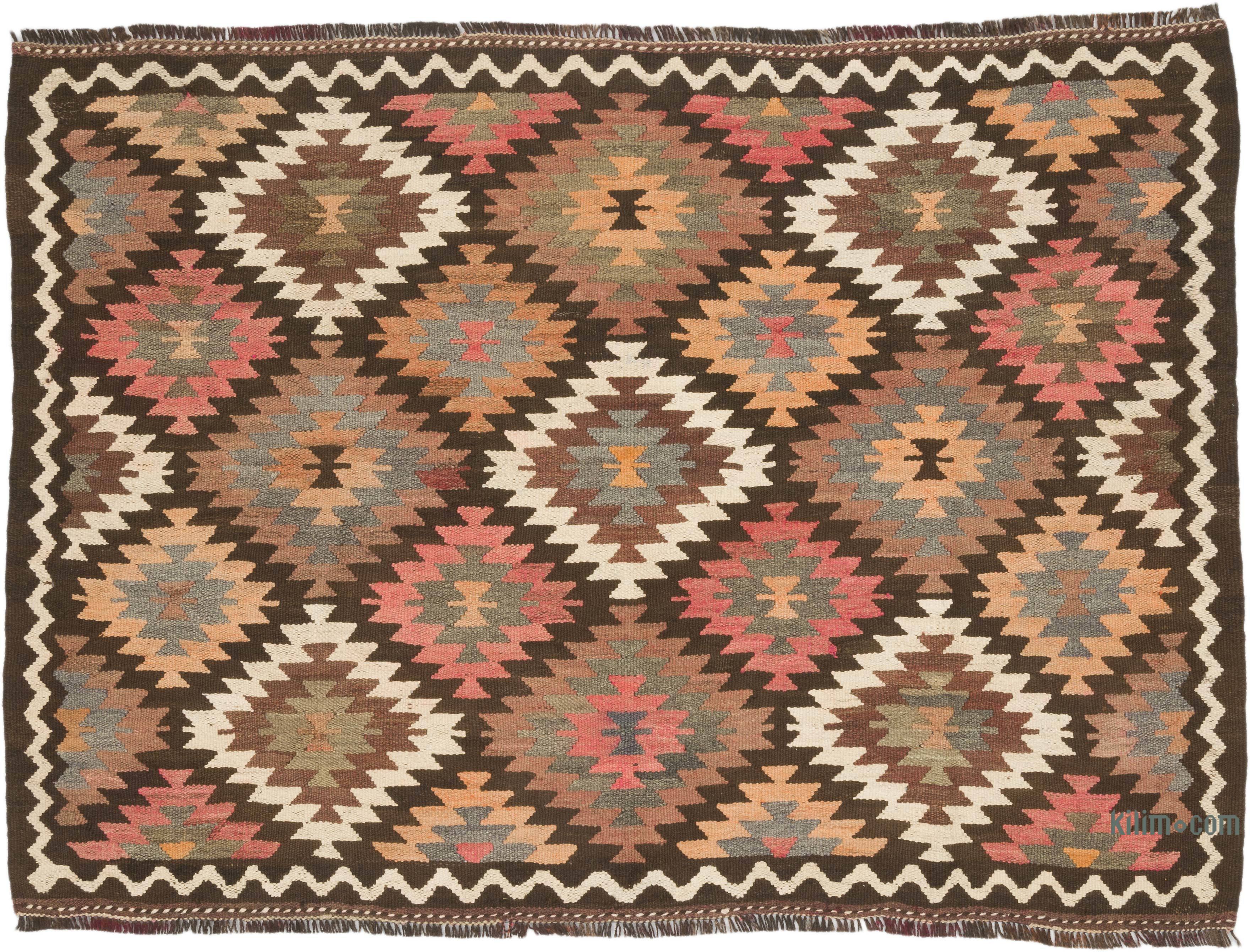 Striped kilim rug, Turkish small kilim rug, Saddle retailer bag rug, Oushak rug, Vintage handmade rug, Doormat rug, Kilim, 2.4 x 5.3 ft ML0440