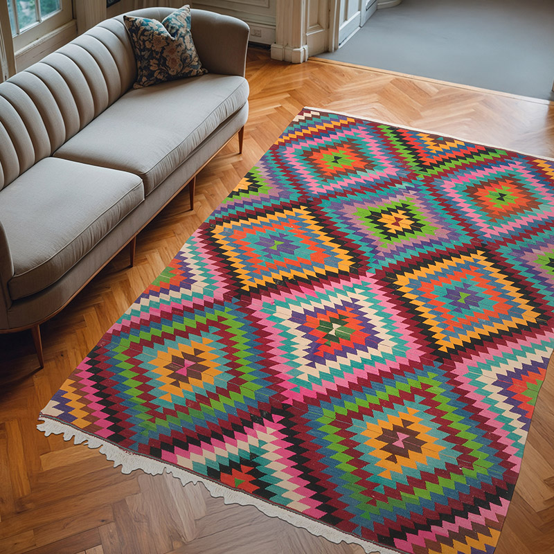 Alfombra Vintage Kilim Turca - 205 cm x 287 cm - K0071007
