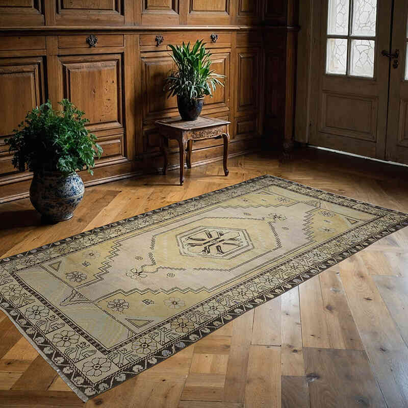 El Dokuma Vintage Halı - 123 cm x 237 cm - K0071009