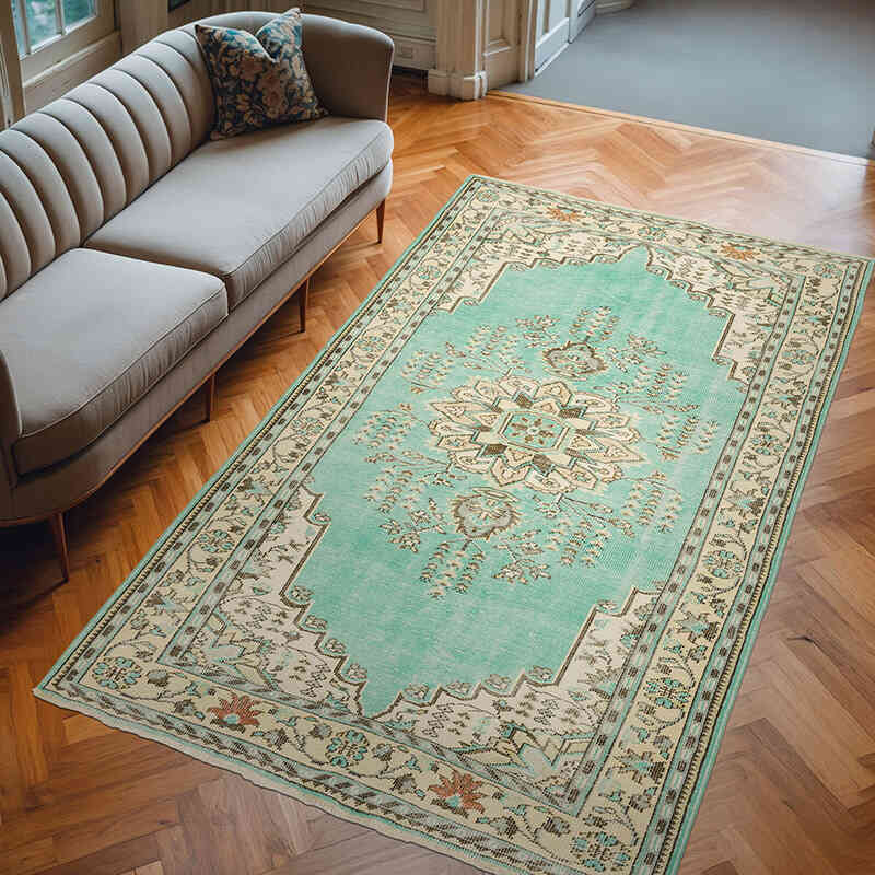 Alfombra Vintage Turca Anudada a Mano - 185 cm x 305 cm - K0071024
