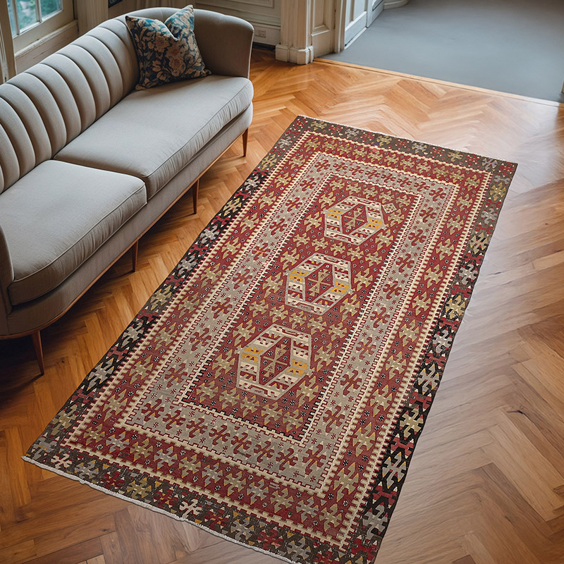 Vintage Esme Kilim Rug - 5' 4" x 10' 5" (64" x 125") - K0071033