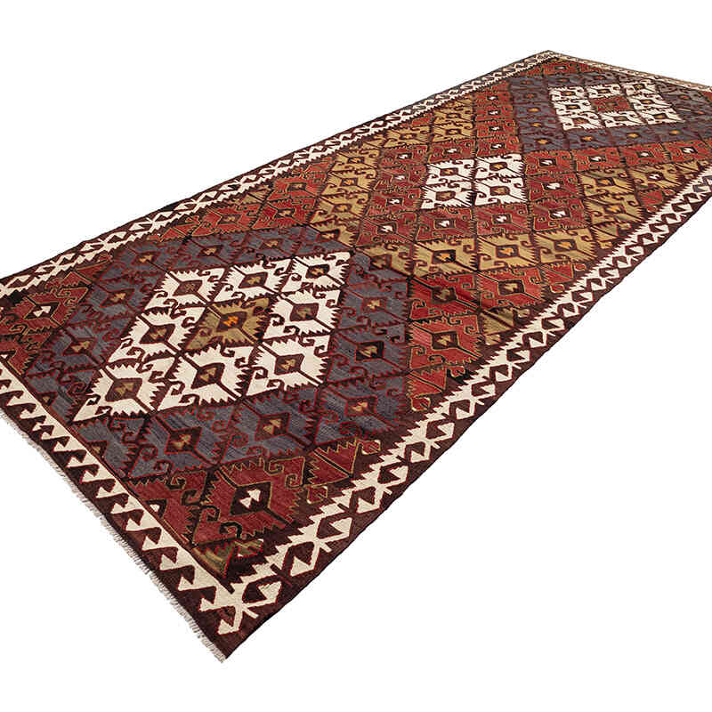 Vintage Sivrihisar Kilim Rug - 5' 2" x 13'  (62" x 156") - K0071043