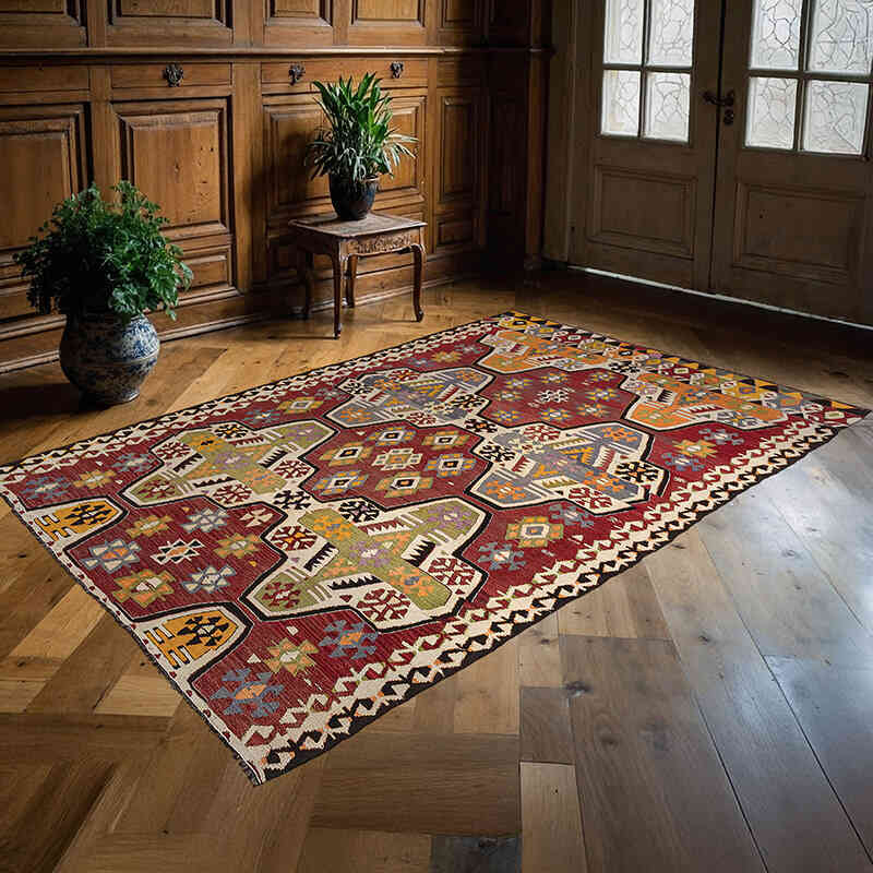 Vintage Mut Kilim Rug - 5' 5" x 8'  (65" x 96") - K0071053