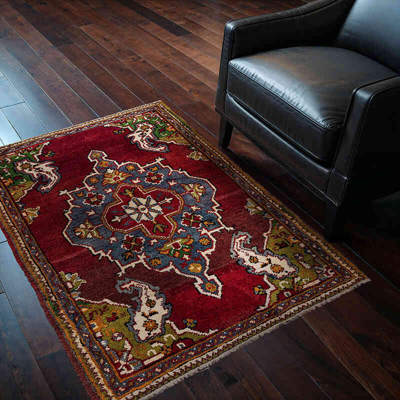 Vintage Turkish Hand-Knotted Rug - 3' 9" x 4' 9" (45" x 57") - K0071088