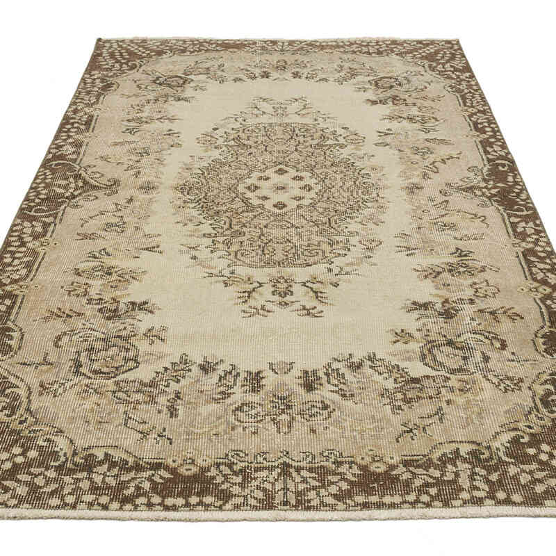 Alfombra Vintage Turca Anudada a Mano - 116 cm x 208 cm - K0071103