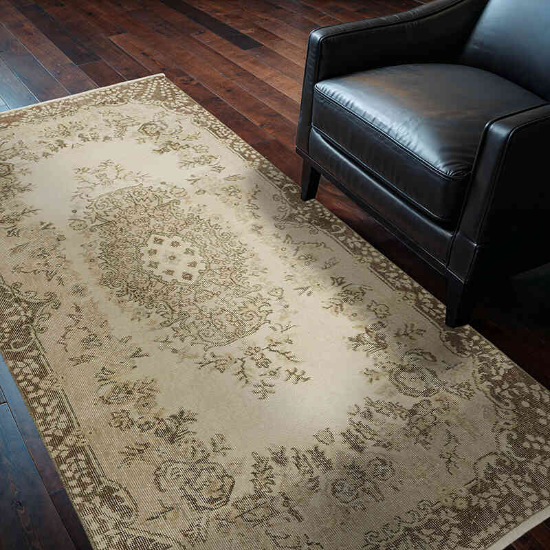 Alfombra Vintage Turca Anudada a Mano - 116 cm x 208 cm - K0071103
