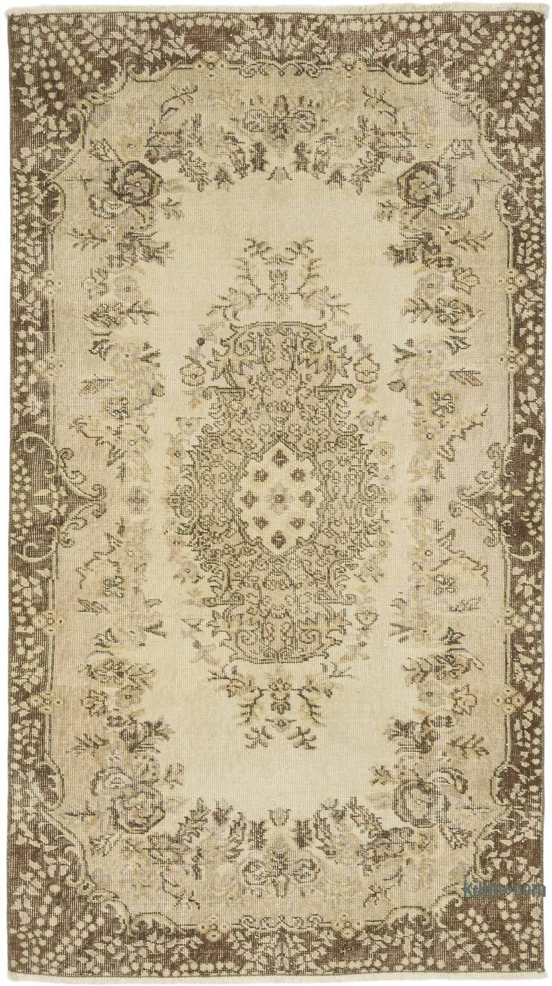 Alfombra Vintage Turca Anudada a Mano - 116 cm x 208 cm - K0071103