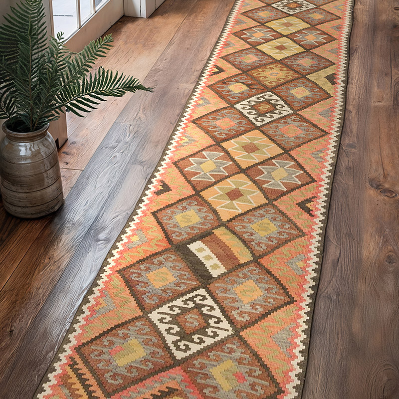 Alfombra Kilim Tribal Vintage - 86 cm x 402 cm - K0071123