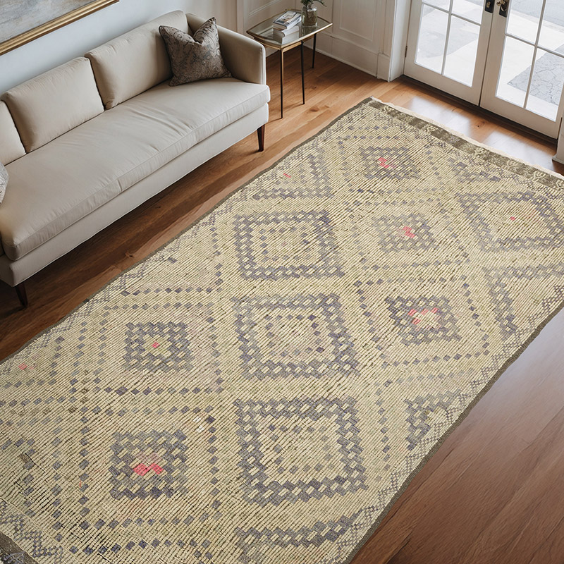 Vintage Anatolian Jijim Rug - 5' 11" x 10' 8" (71" x 128") - K0071132