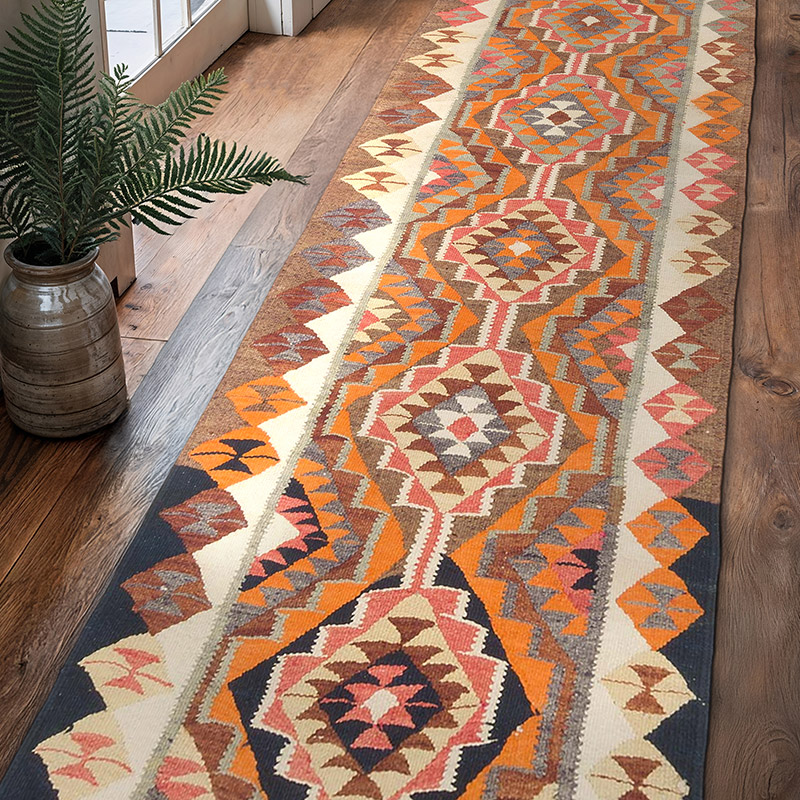 Alfombra Kilim Tribal Vintage - 95 cm x 330 cm - K0071146