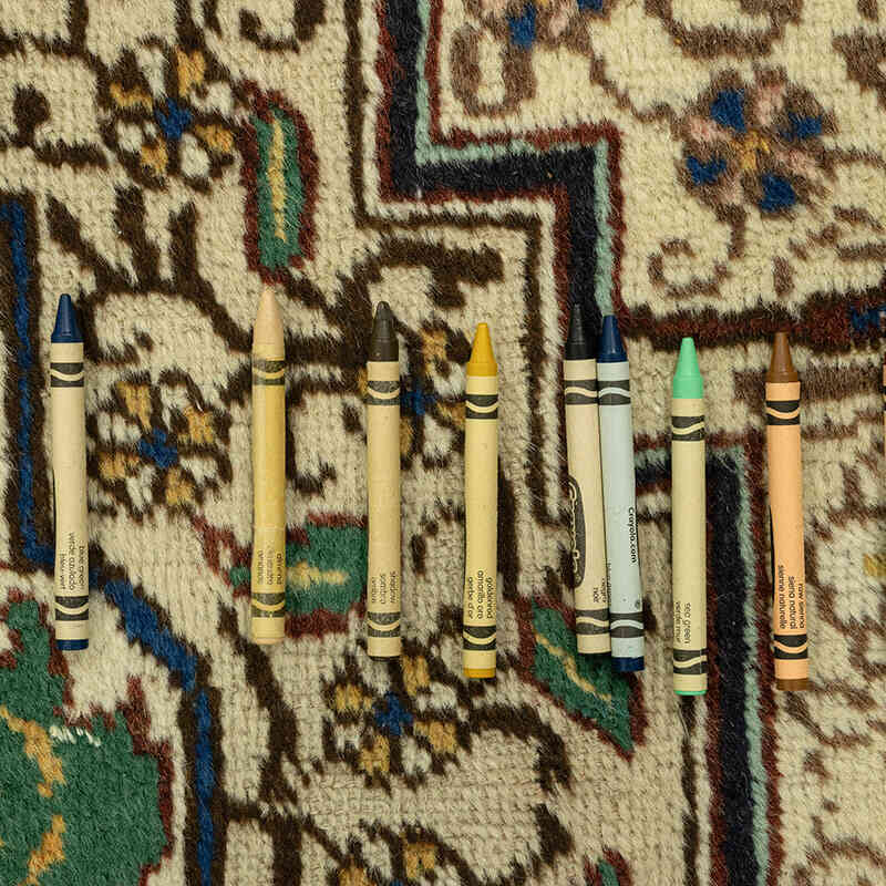 Vintage Hand-Knotted Oriental Rug - 9' 4" x 12' 9" (112" x 153") - K0071155