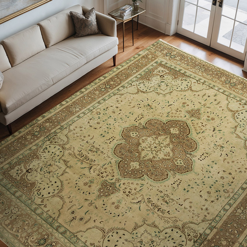 Alfombra Oriental Vintage Anudada a Mano - 302 cm x 355 cm - K0071161
