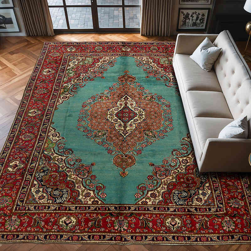 Alfombra Oriental Vintage Anudada a Mano - 300 cm x 395 cm - K0071166