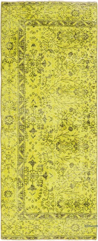 Alfombra de Pasillo Turca Vintage Sobreteñida - 74 cm x 185 cm