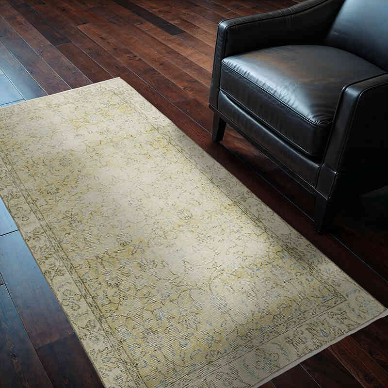 Alfombra Vintage Turca Anudada a Mano - 102 cm x 190 cm - K0071217
