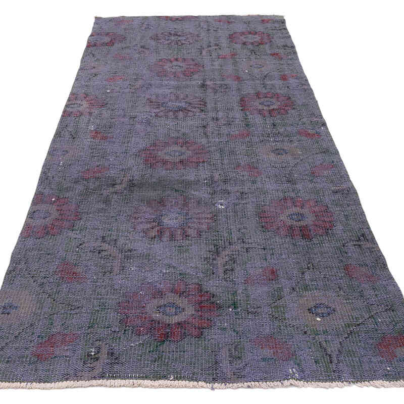Over-dyed Vintage Hand-Knotted Turkish Runner - 3' 4" x 8'  (40" x 96") - K0071232