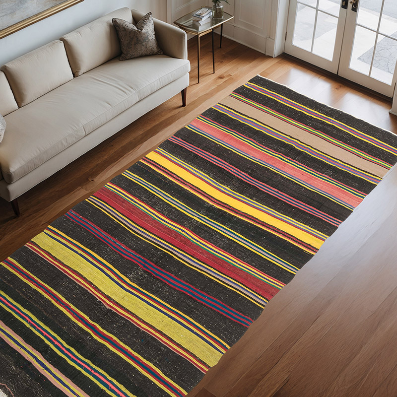 Vintage Anatolian Kilim Rug - 5' 7" x 12'  (67" x 144") - K0071237