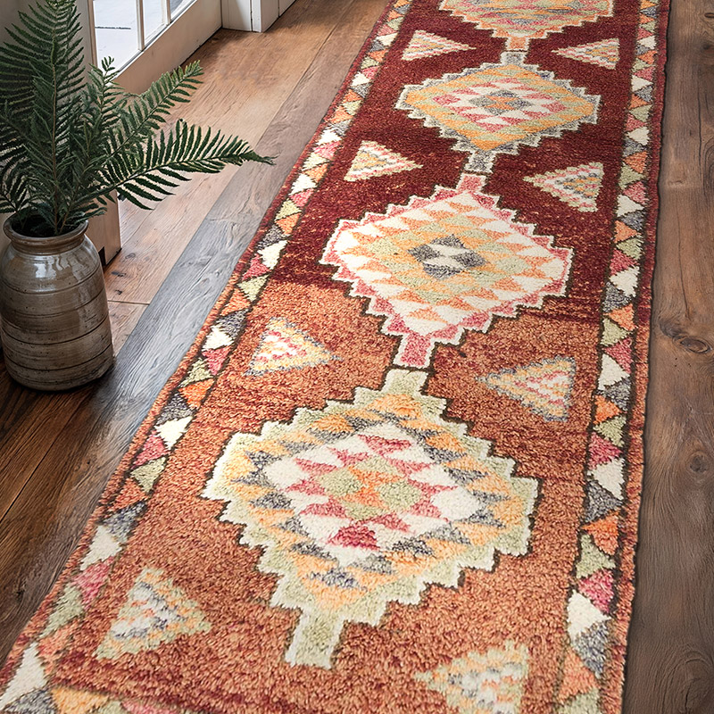 Vintage Tribal Runner Rug - 2' 10" x 10' 7" (34" x 127") - K0071244