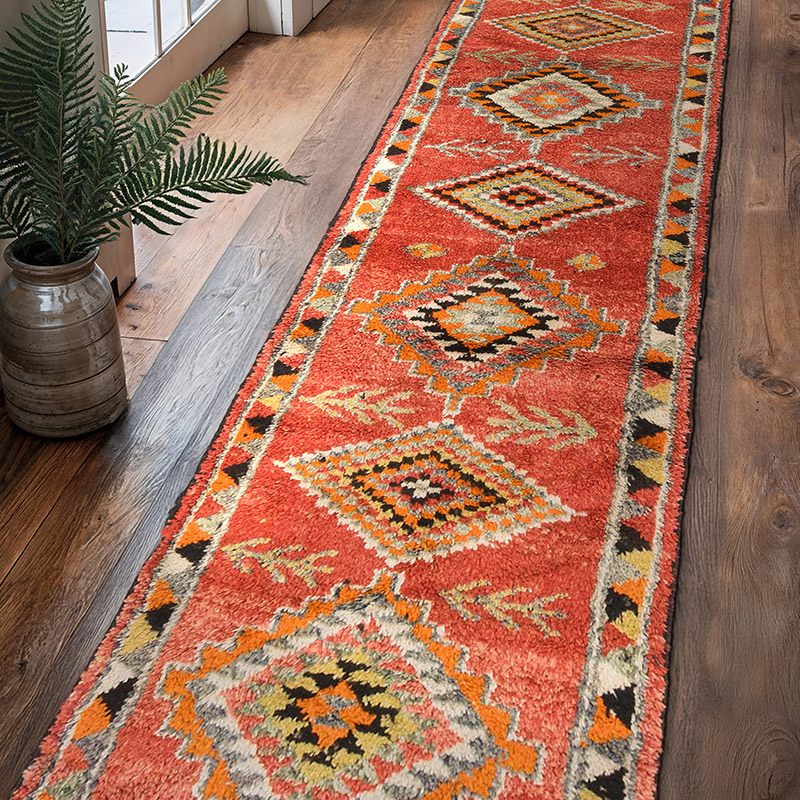 Alfombra Vintage de pasillo - 87 cm x 373 cm - K0071254