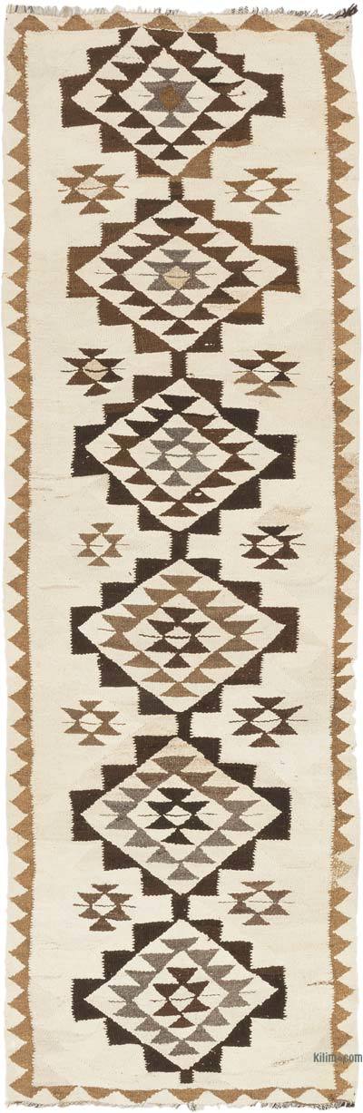 Vintage Anadolu Kilim Yolluk - 107 cm x 335 cm