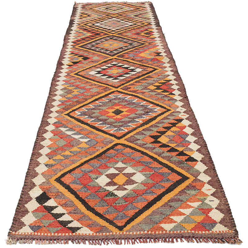 Vintage Tribal Kilim Runner - 2' 10" x 10' 2" (34" x 122") - K0071261
