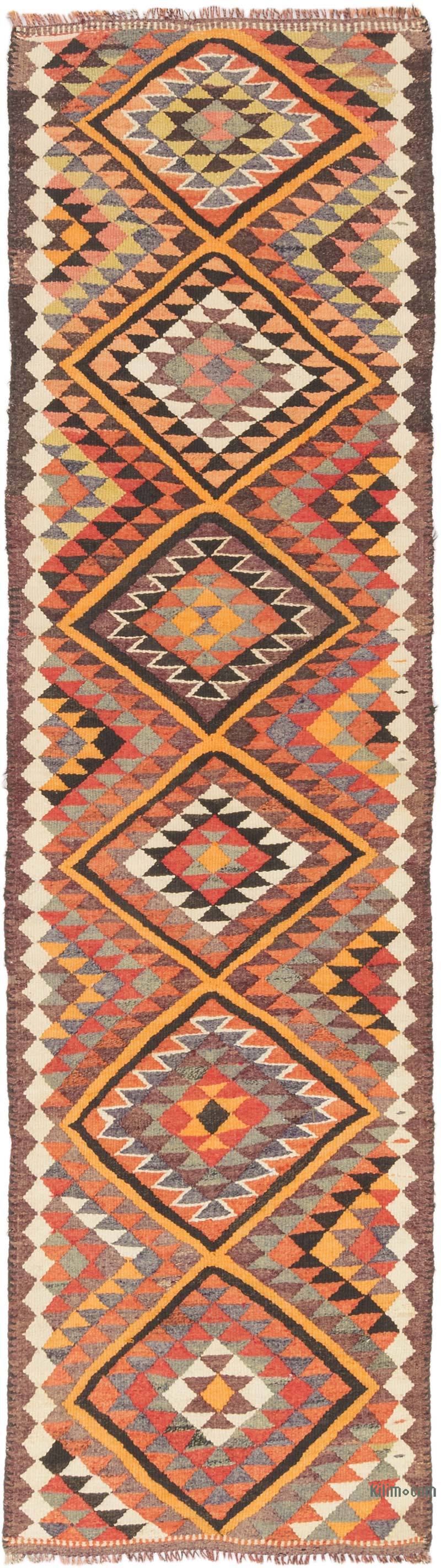 Vintage Tribal Kilim Runner - 2' 10" x 10' 2" (34" x 122") - K0071261