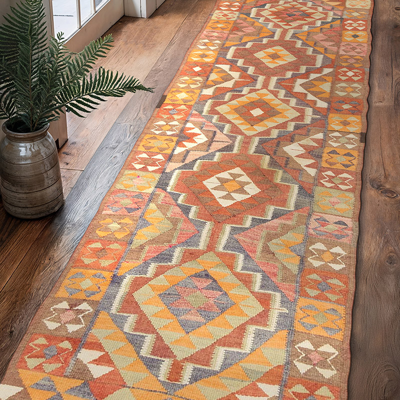 Vintage Anadolu Kilim Yolluk - 90 cm x 329 cm - K0071271
