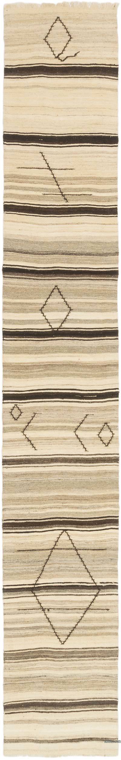 Vintage Turkish Kilim Runner - 2' 1" x 13' 7" (25" x 163")