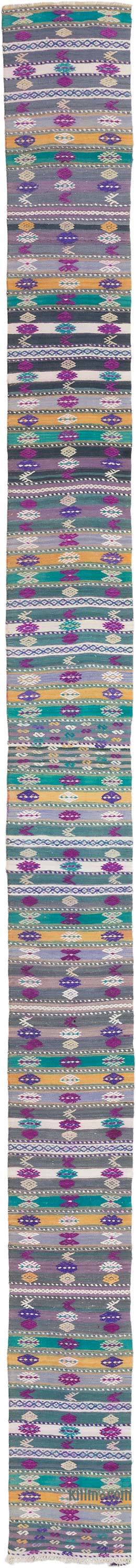 Vintage Turkish Kilim Runner - 2'  x 24' 1" (24" x 289") - K0071689