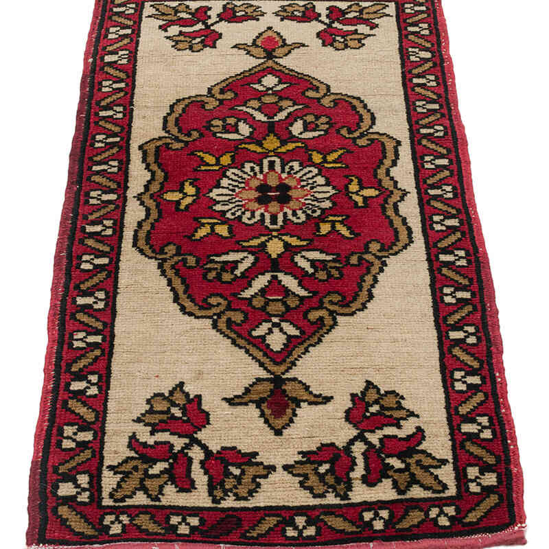 Alfombra Vintage Turca Anudada a Mano - 50 cm x 101 cm - K0071742