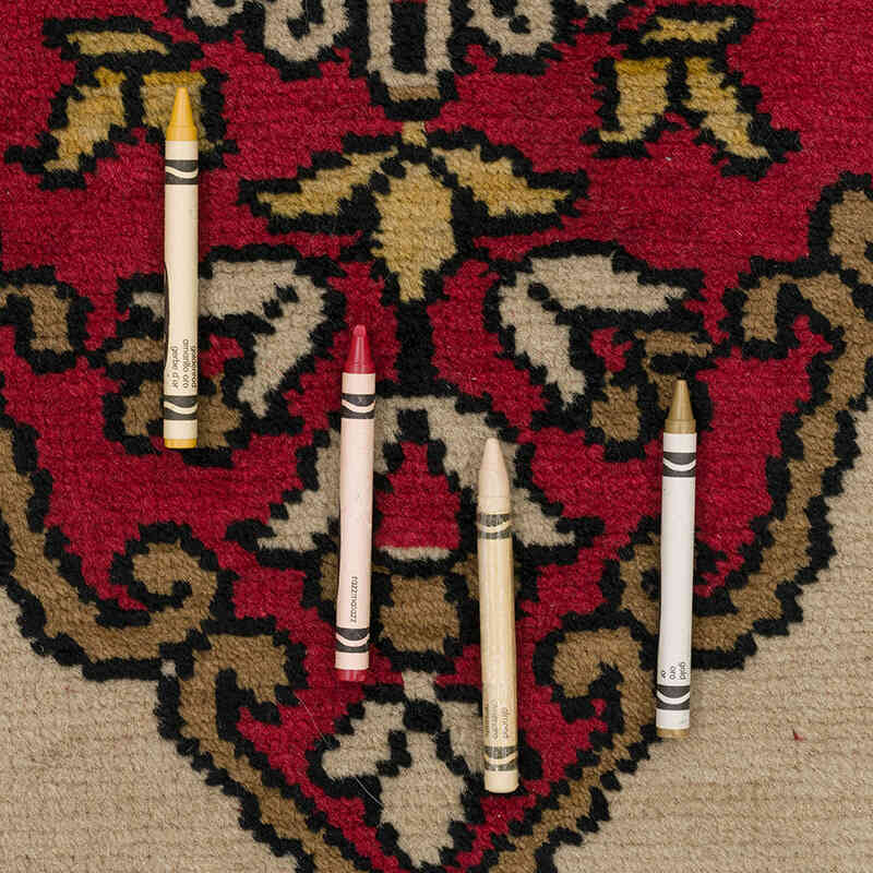 Alfombra Vintage Turca Anudada a Mano - 50 cm x 101 cm - K0071742