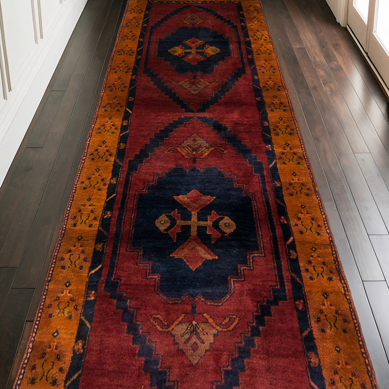 Vintage Turkish Hand-Knotted Runner - 3' 11" x 10'  (47" x 120") - K0071863