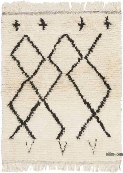 New Moroccan Style Hand-Knotted Tulu Rug - 3' 5" x 4' 3" (41" x 51")