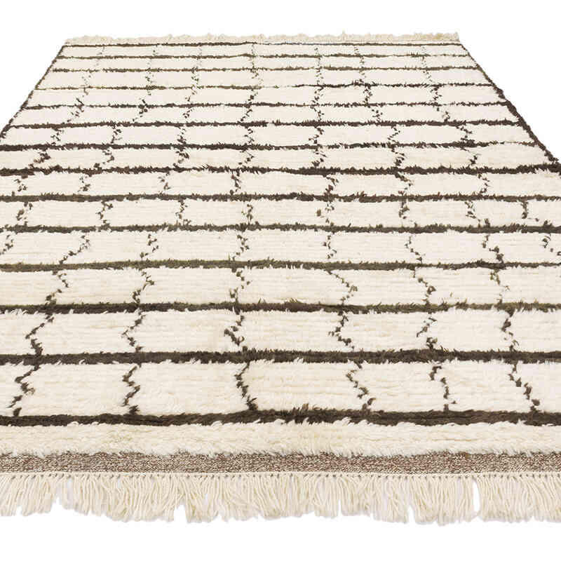 New Moroccan Style Hand-Knotted Tulu Rug - 6' 2" x 8' 10" (74" x 106") - K0071879