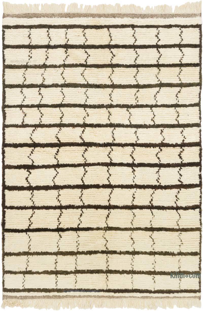 New Moroccan Style Hand-Knotted Tulu Rug - 6' 2" x 8' 10" (74" x 106") - K0071879