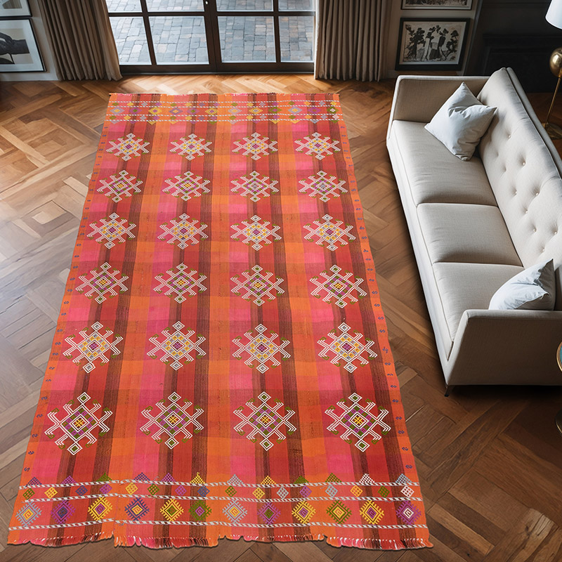 Vintage Anatolian Flatweave - 6' 3" x 12' 6" (75" x 150") - K0071896