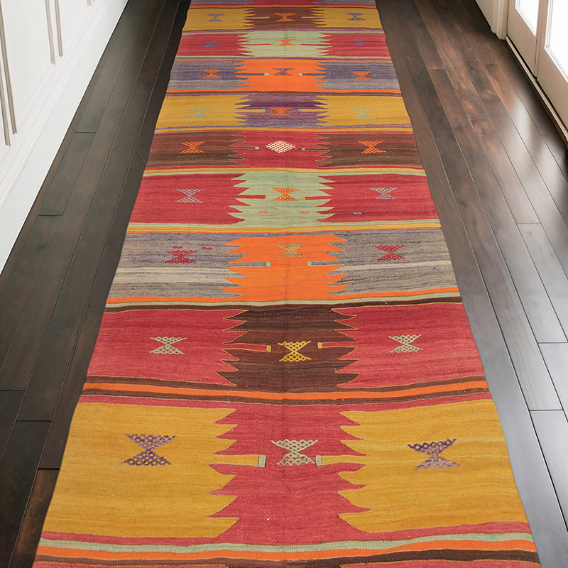 Vintage Sivas Kilim Rug - 4' 9" x 14'  (57" x 168") - K0071911