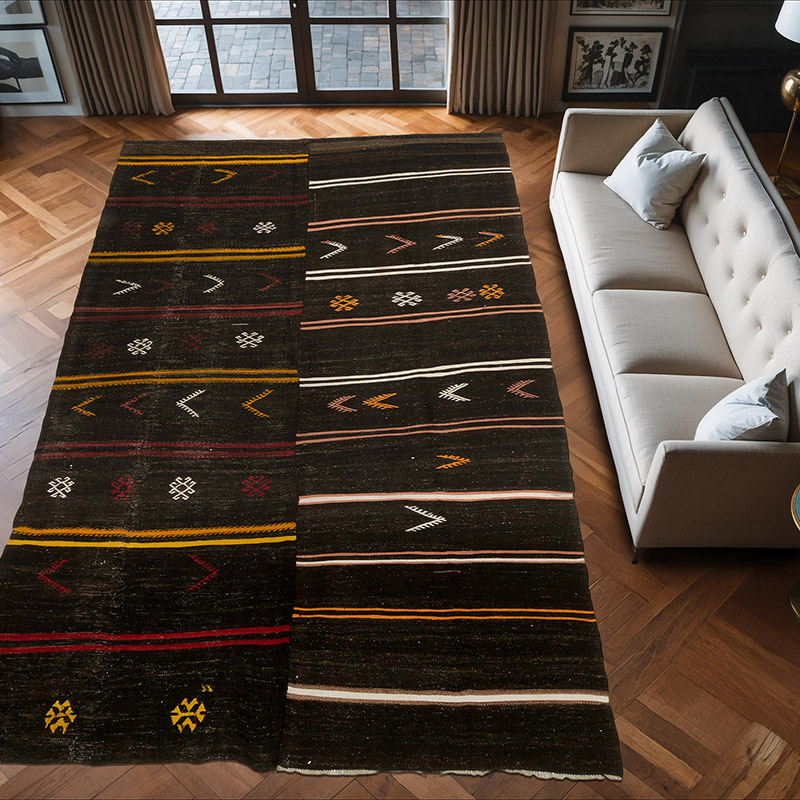 Alfombra Vintage Anatolian Kilim - 215 cm x 381 cm - K0071923