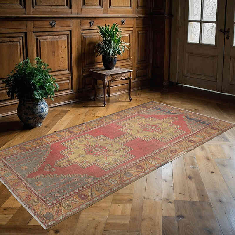 El Dokuma Vintage Halı - 134 cm x 265 cm - K0071930