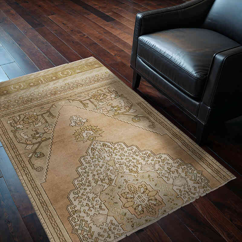 Alfombra Vintage Turca Anudada a Mano - 98 cm x 146 cm - K0071931