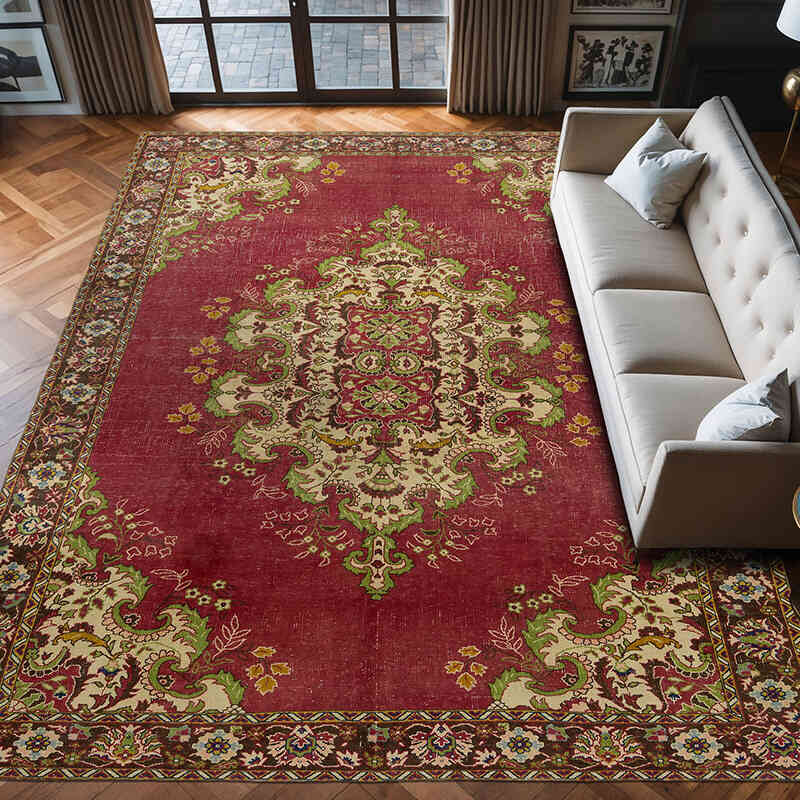 Vintage Hand-Knotted Oriental Rug - 9' 9" x 13'  (117" x 156") - K0071945