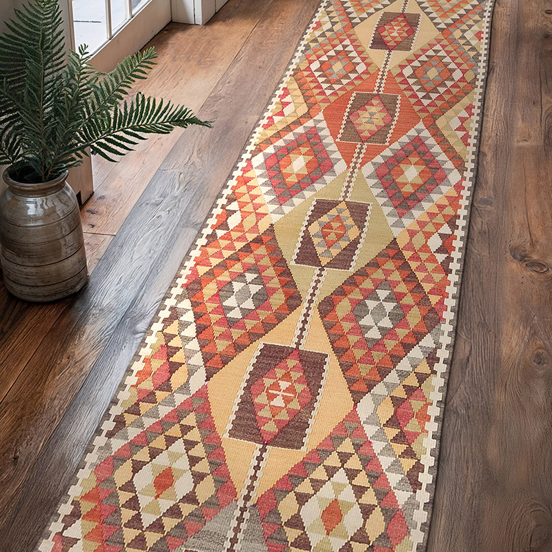 Alfombra Kilim Tribal Vintage - 84 cm x 384 cm - K0071980