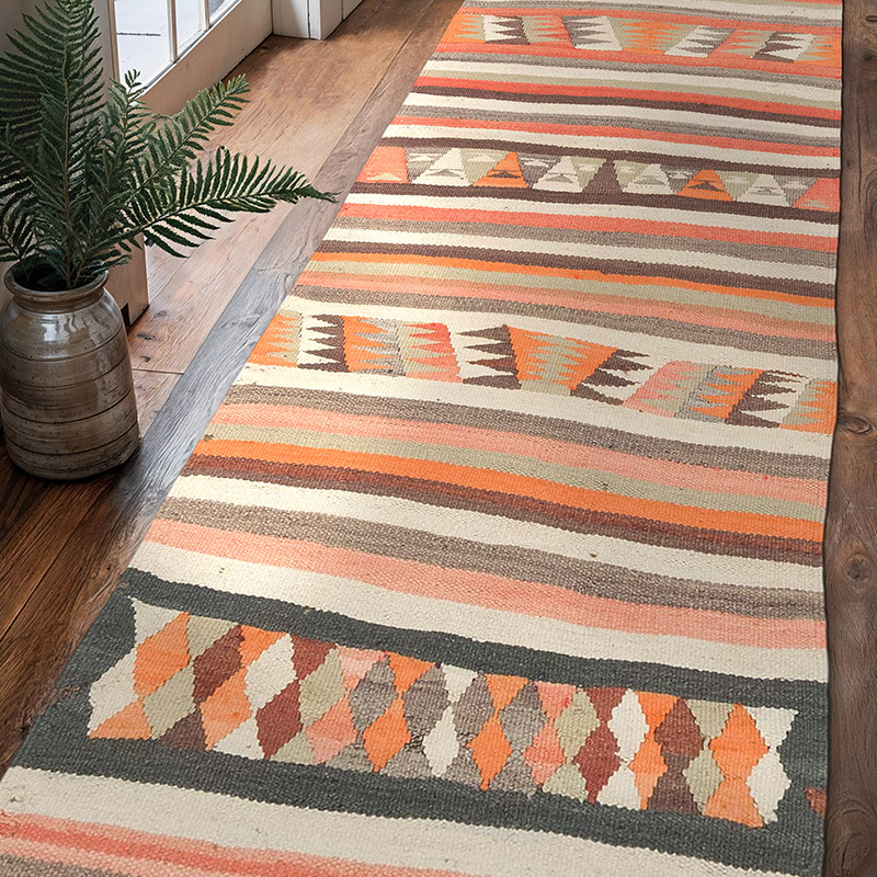 Vintage Tribal Kilim Runner - 3' 2" x 10' 7" (38" x 127") - K0071985