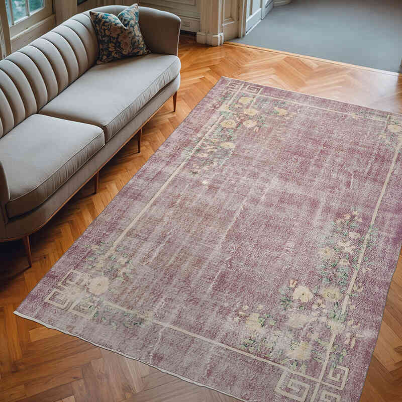 Vintage Turkish Hand-Knotted Rug - 6' 11" x 10'  (83" x 120") - K0071996